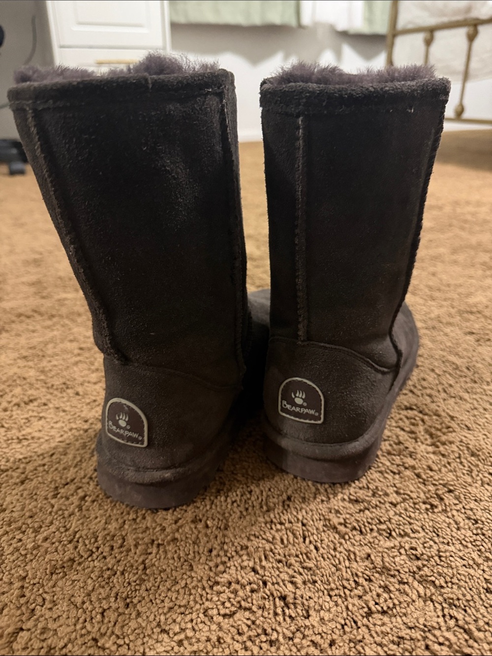 BearPaw Tall Shearling-Lined Boots in Dark Brown